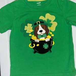 Gymboree Green Shamrock Dog Tee sz 4